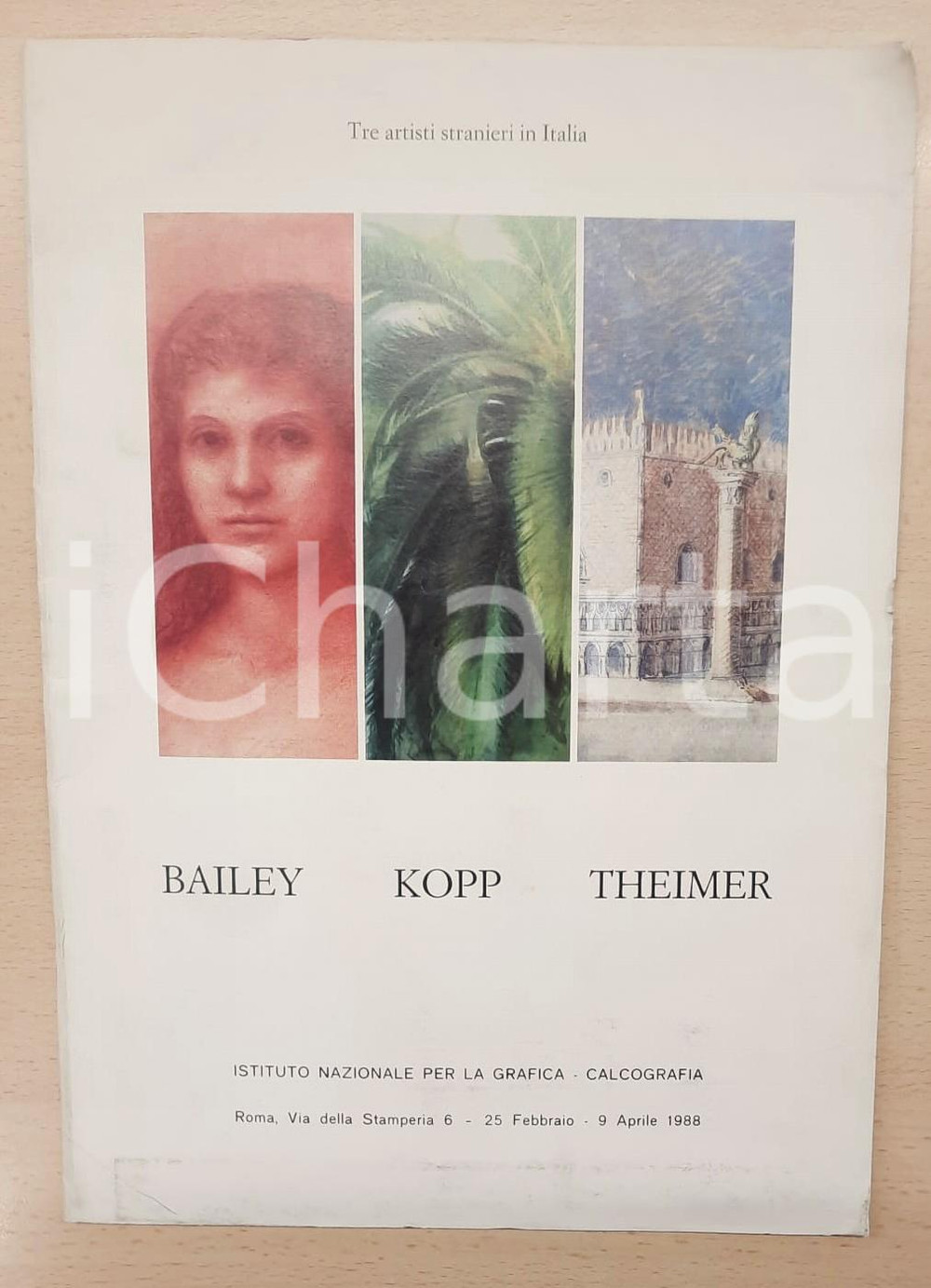Libro, pubblicazione d epoca 1988 ROMA Bailey Kopp Theimer. Tre artisti stranieri in italia Cartella stampa 1