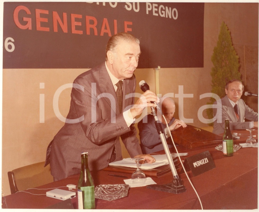 Fotografia d epoca originale 1976 ROMA Assemblea Istituti Credito su Pegno  Discorso Vitaliano PEDUZZI Foto 1