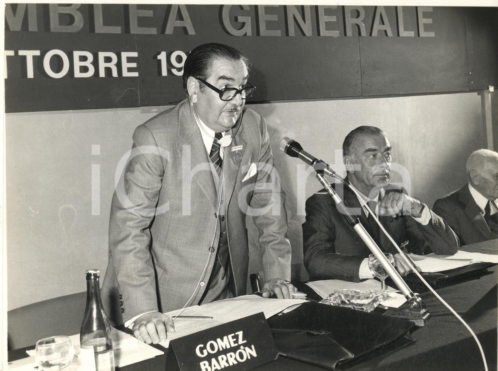 Fotografia d epoca originale 1976 ROMA Assemblea Istituti Credito su Pegno  Discorso GOMEZ BARRON Foto 1