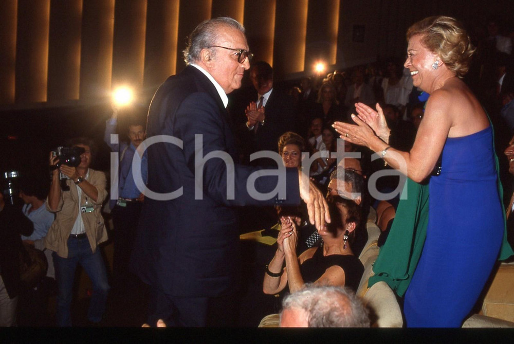 Fotografia d epoca originale 35mm vintage slide 1983 VENEZIA Federico FELLINI Giulietta MASINA Ritratto 6 1