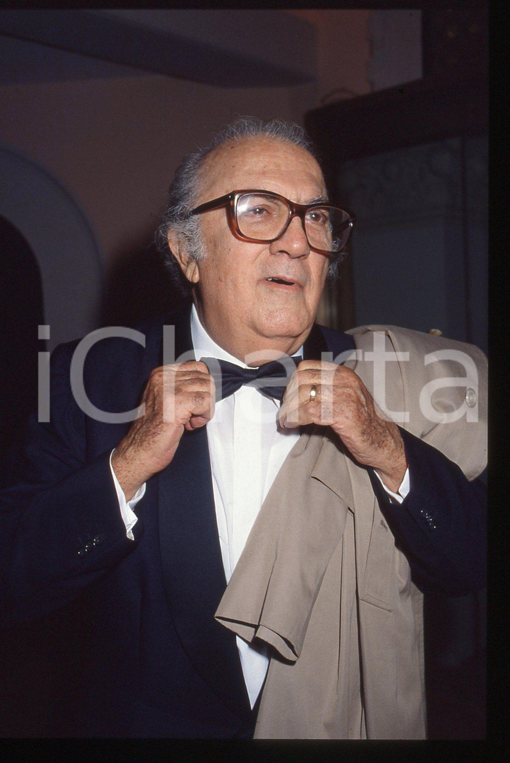 Fotografia d epoca originale 35mm vintage slide 1990 MOSTRA DI VENEZIA Federico FELLINI Ritratto regista 10 1