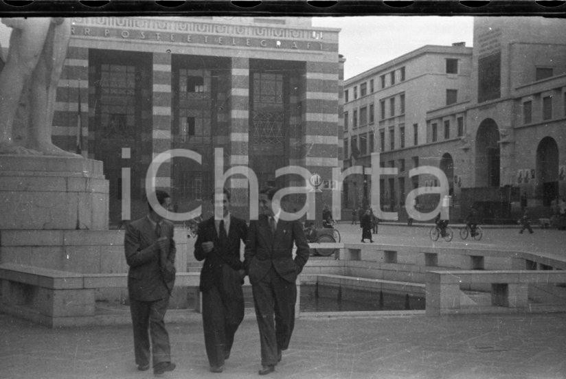 Fotografia d epoca originale 1940 ca BRESCIA Piazza Vittoria /Palazzo delle Poste  NEGATIVO ORIGINALE 1