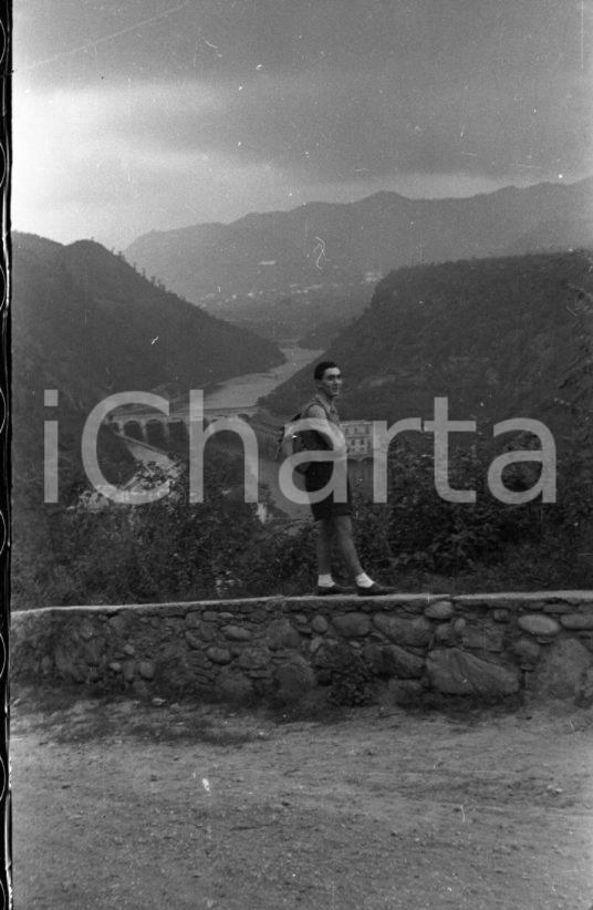 Fotografia d epoca originale 1940 ca LOMBARDIA Veduta dell Adda  Centrale idroelettrica Semenza NEGATIVO 1