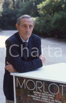 Fotografia d epoca originale 1990 MARINA DI PIETRASANTA LU Ennio MORLOTTI Ritratto DIAPOSITIVA ORIGINALE 1