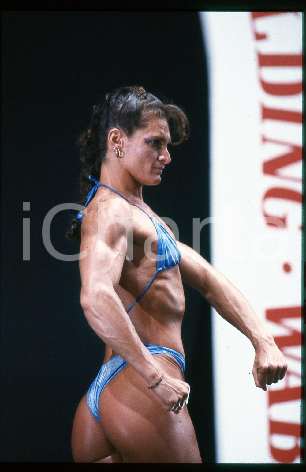 Fotografia d epoca originale 1990 ca SPORT BODYBUILDING  WABBA Women competition 35mm VINTAGE SLIDE 15 1