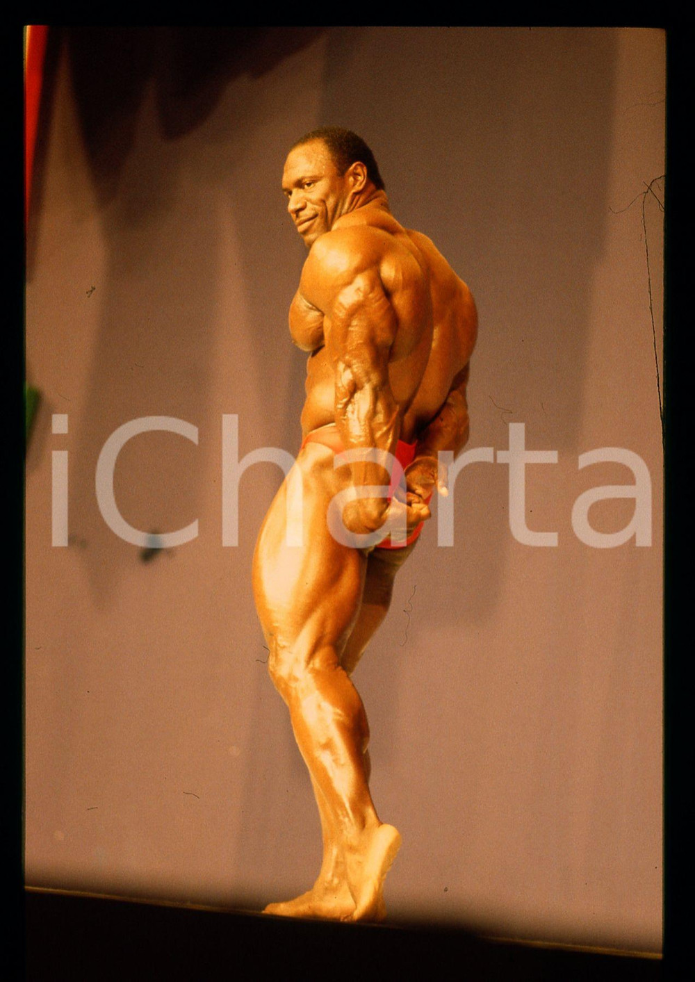 Fotografia d epoca originale 1989 RIMINI BODYBUILDING  MR. OLYMPIA Lee HANEY vincitore 35mm VINTAGE SLIDE 4 1
