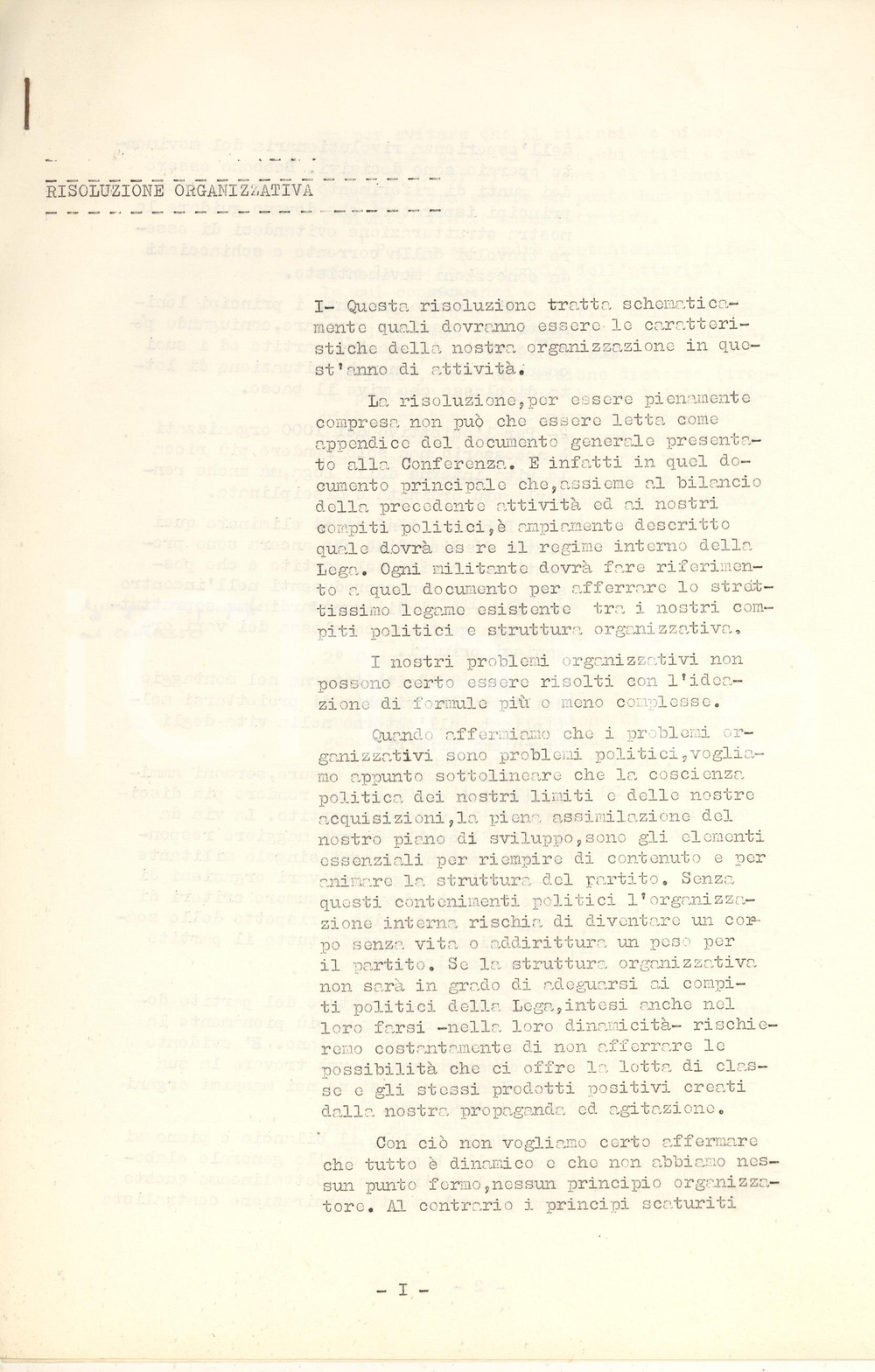 Libro, pubblicazione d epoca 1980 ca LEGA SOCIALISTA RIVOLUZIONARIA Risoluzione organizzativa 8 pp. 1