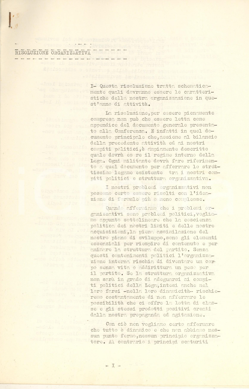 Libro, pubblicazione d epoca 1980 ca LEGA SOCIALISTA RIVOLUZIONARIA Risoluzione organizzativa 8 pp. 1