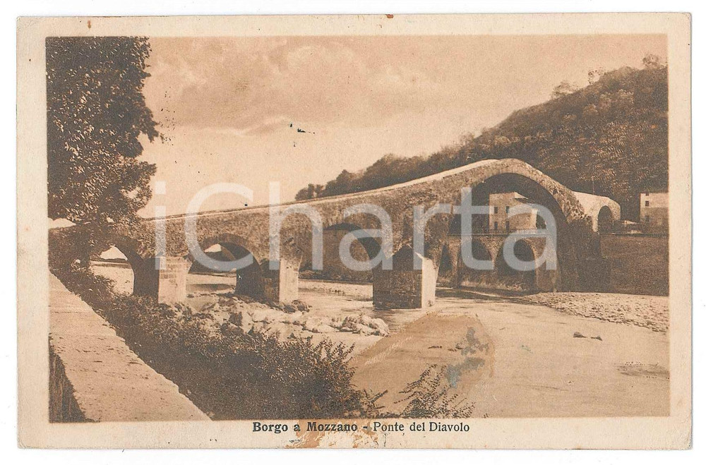 Cartolina originale da collezione 1930 ca BORGO A MOZZANO LU Ponte del Diavolo  Cartolina FP VG 1