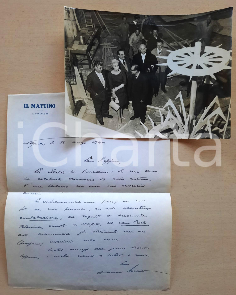 Fotografia d epoca originale 1960 NAPOLI Ludmilla TCHERINA al Teatro San Carlo AUTOGRAFO Giovanni ANSALDO 1