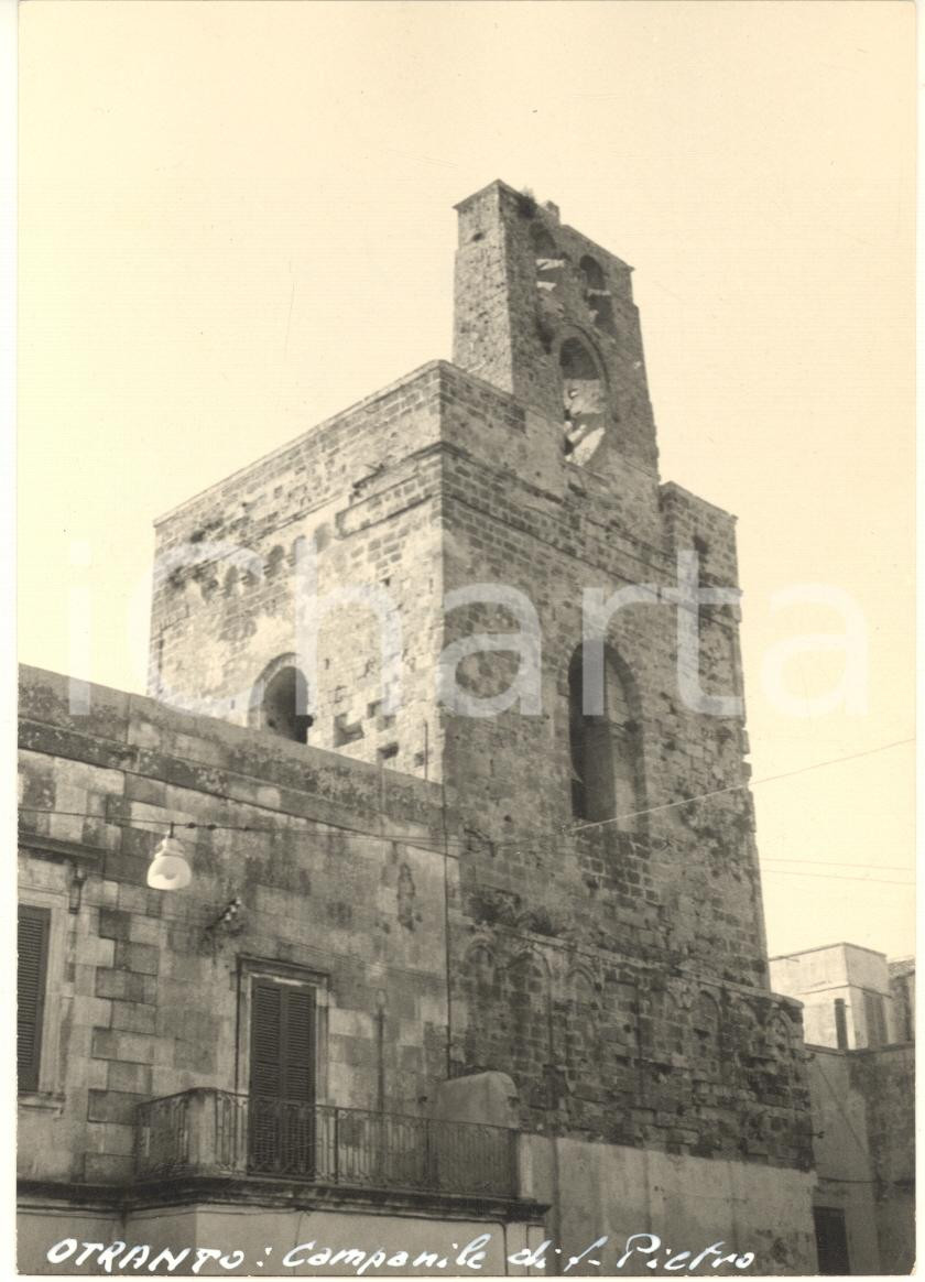 Fotografia d epoca originale 1965 ca OTRANTO Campanile Foto bozzetto per cartolina 15x10 cm 1