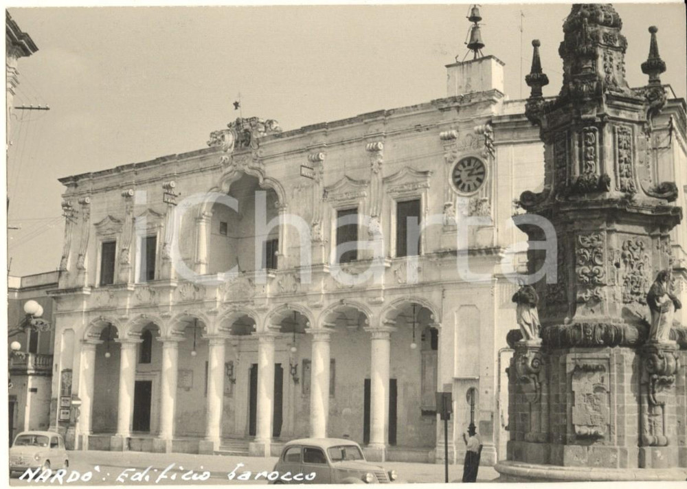 Fotografia d epoca originale 1965 ca NARDO  LE Barocco  Palazzo dell Università Foto bozzetto cartolina 1