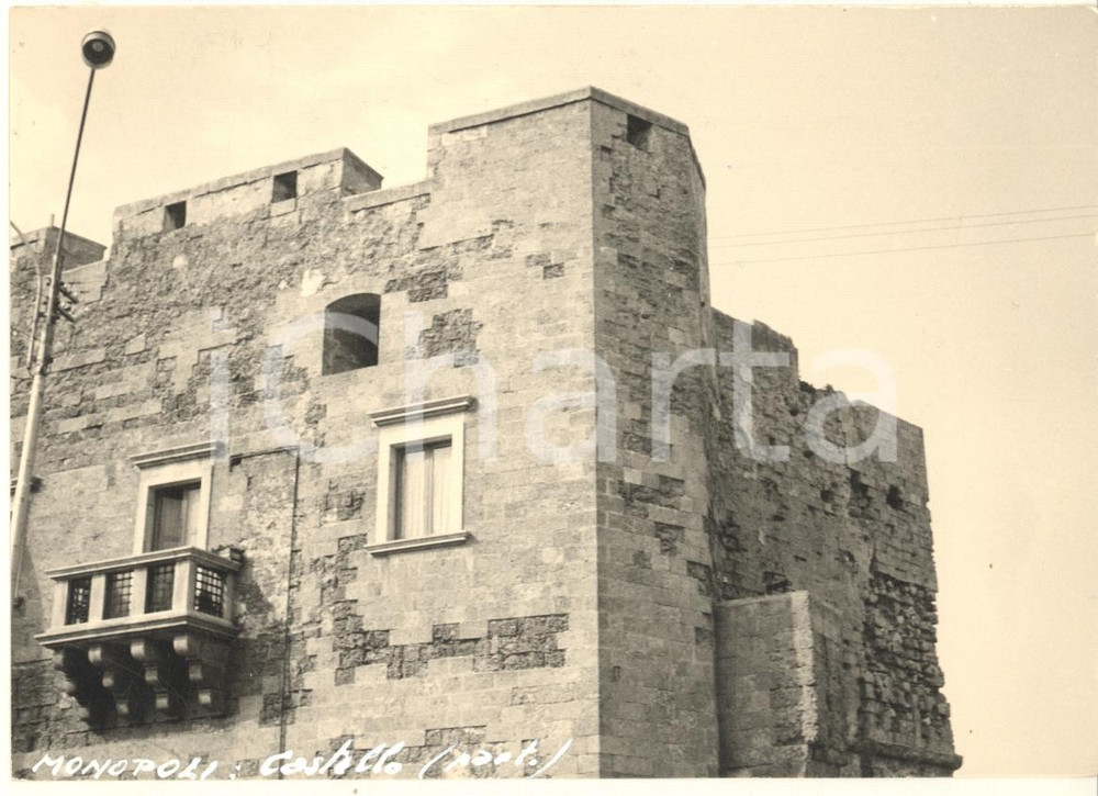Fotografia d epoca originale 1965 ca MONOPOLI BA Castello Carlo V  Particolare Foto bozzetto cartolina 1