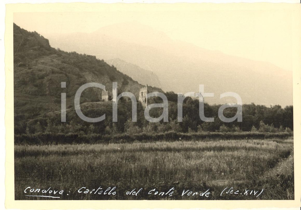 Fotografia d epoca originale 1965 ca CONDOVE TO Castello del Conte Verde Foto bozzetto cartolina 15x10 1