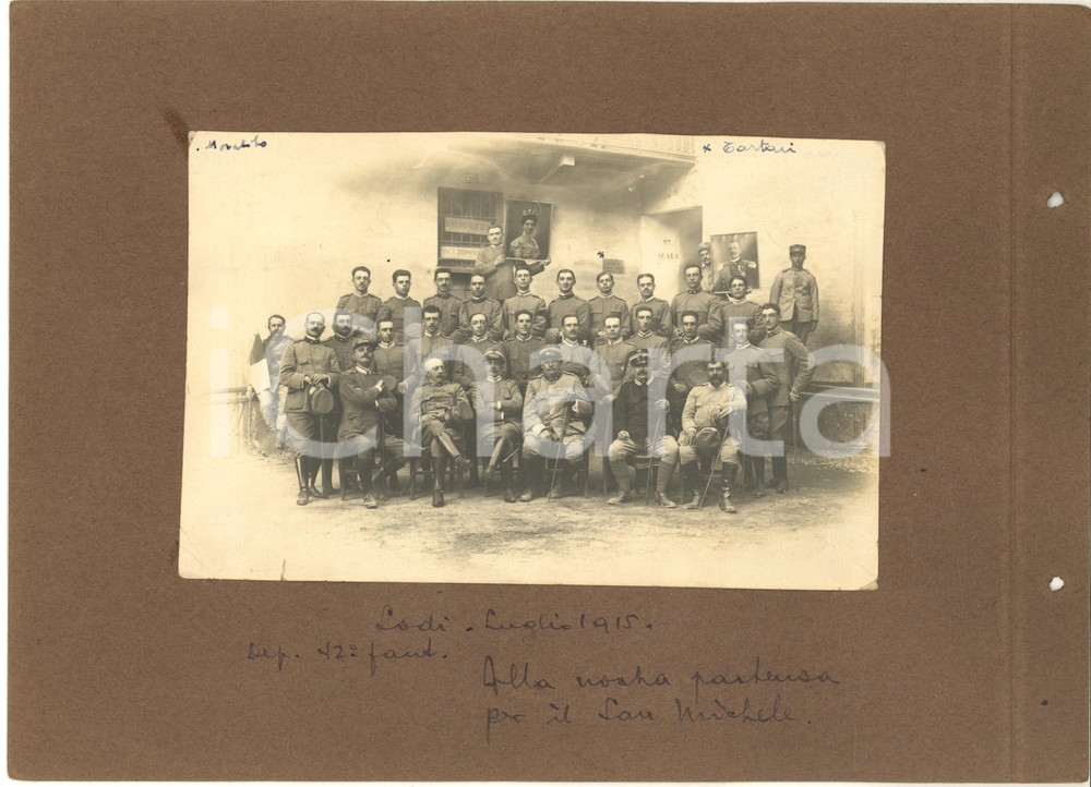 Fotografia d epoca originale 1915 WW1 MILANO ? 68° Reggimento Fanteria  Allievi Ufficiali  Foto 14x9 cm 1