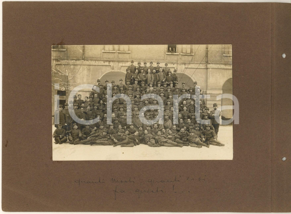 Fotografia d epoca originale 1915 WW1 MILANO 68° Reggimento Fanteria  Allievi ufficiali  Foto 22x16 cm 1