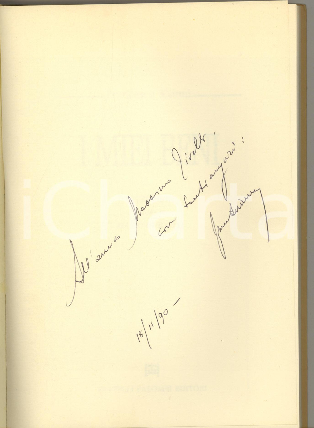 Libro, pubblicazione d epoca 1990 Francesco SISINNI I miei beni  Intervista Mario Guidotti Invio AUTOGRAFO 2