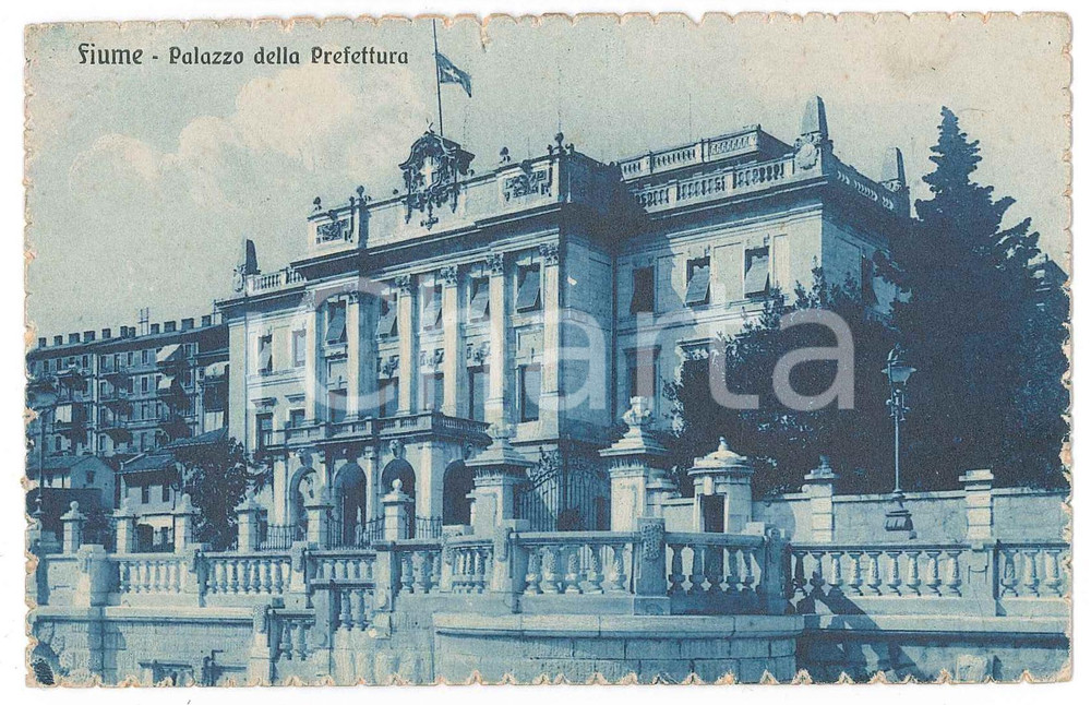 Cartolina originale da collezione 1920 ca FIUME Palazzo della Prefettura   Cartolina FP NV 1