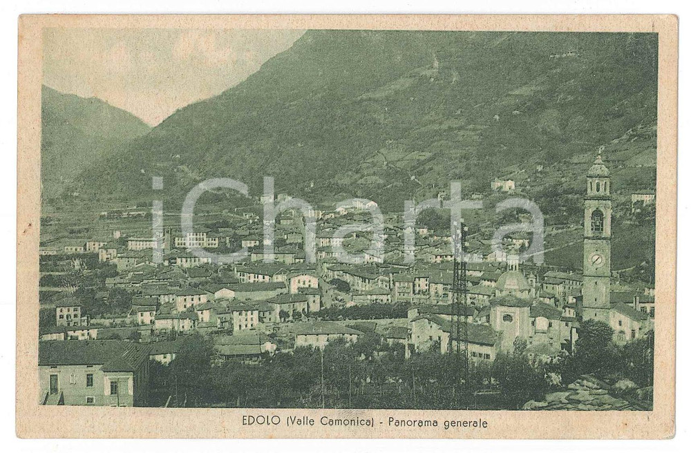 Cartolina originale da collezione 1935 EDOLO  VAL CAMONICA Panorama del paese  Cartolina FP VG 1