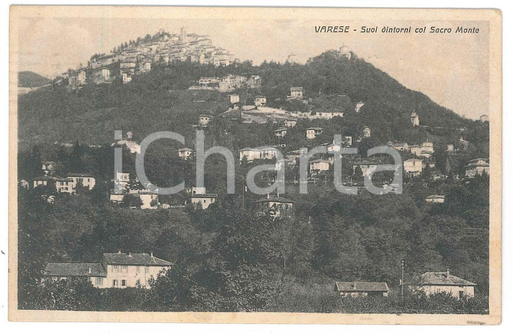 Cartolina originale da collezione 1934 VARESE Panorama del SACRO MONTE Cartolina FP VG 1