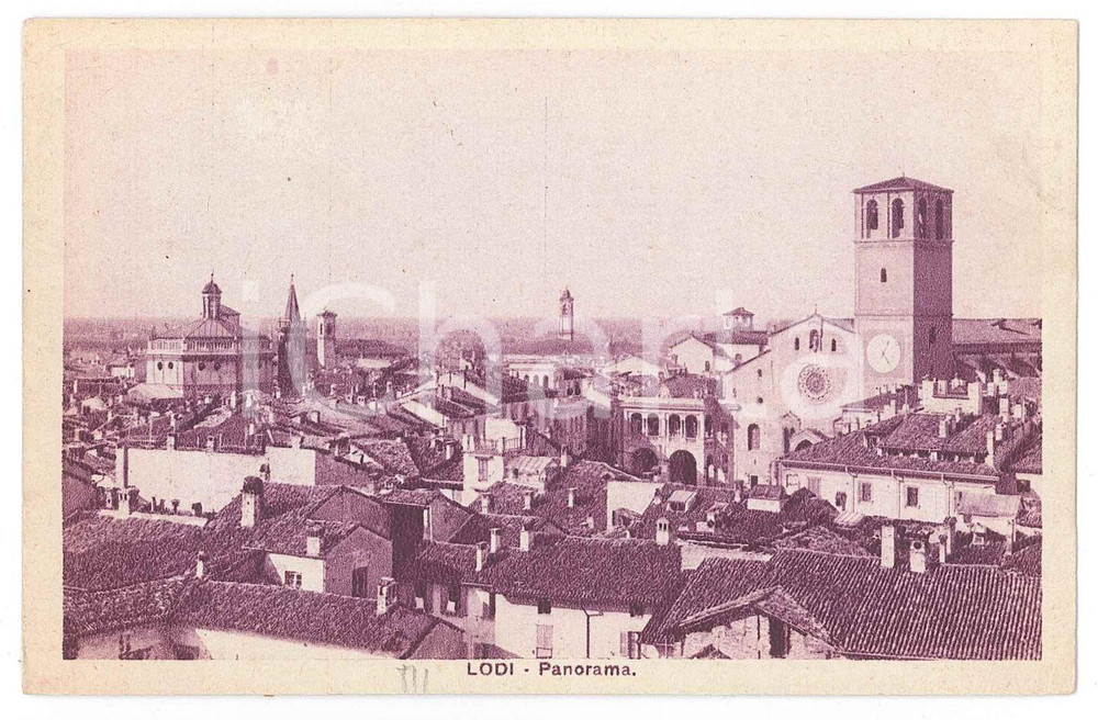 Cartolina originale da collezione 1925 ca LODI Panorama della città  Cartolina FP NV 1