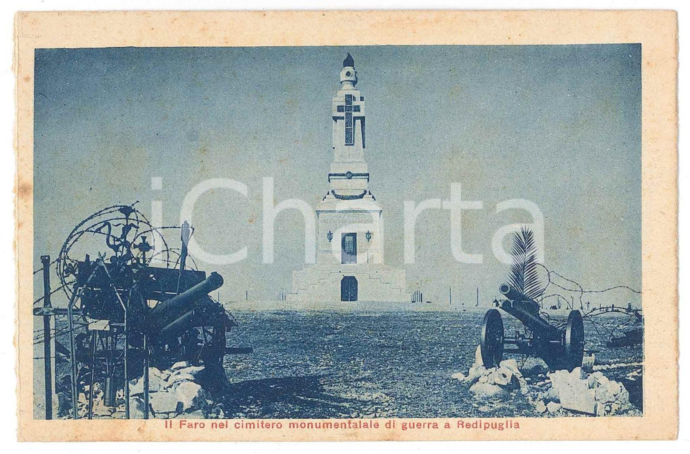 Cartolina originale da collezione 1923 FOGLIANO REDIPUGLIA GO Faro nel cimitero degli Eroi  Cartolina FP NV 1