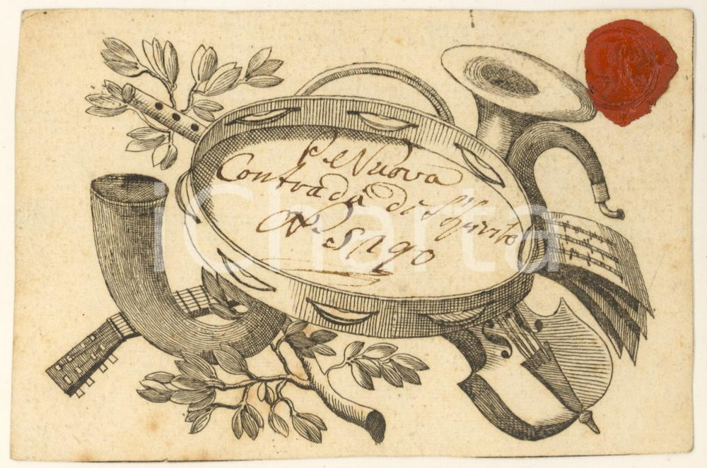 Oggetto da collezione cartaceo 1811 MILANO PORTA NUOVA Contrada S. SPIRITO 5290   Biglietto d invito 1