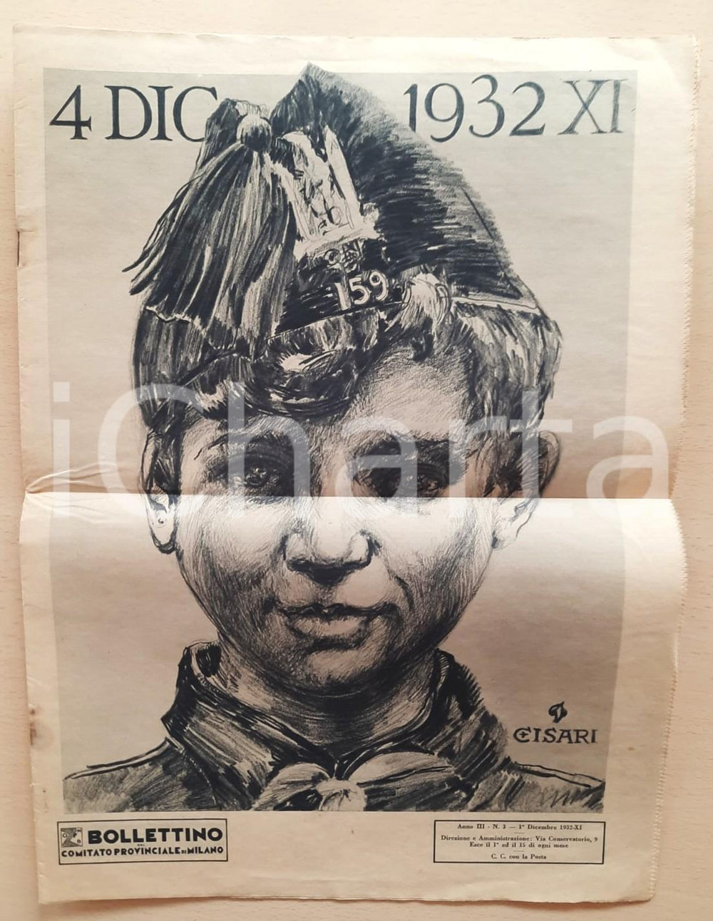 Giornale, rivista storica 4 Dicembre 1932 ONB MILANO  Bollettino attività ILLUSTRATO 16 pp. 1