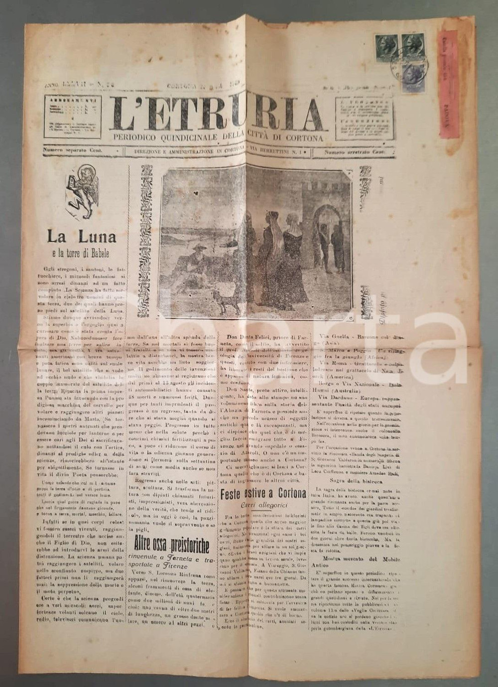 Giornale, rivista storica 1968 L ETRURIA Feste estive a Cortona  Palazzone alla Normale di Pisa Giornale 1