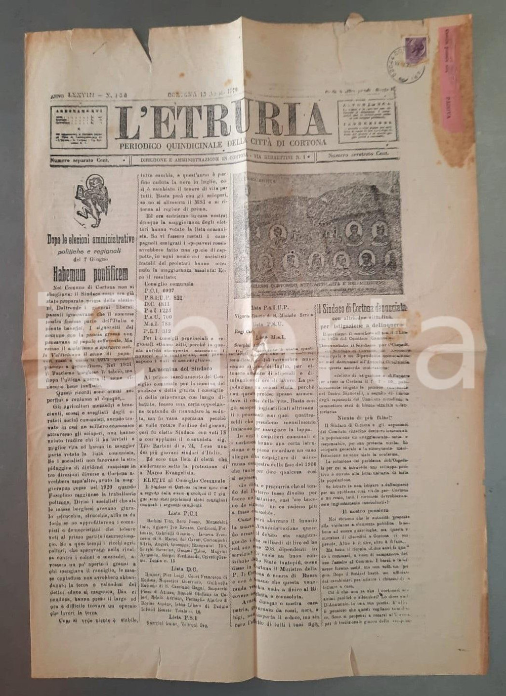 Giornale, rivista storica 1970 CORTONA L ETRURIA Tito BARBINI nuovo sindaco comunista Giornale 1
