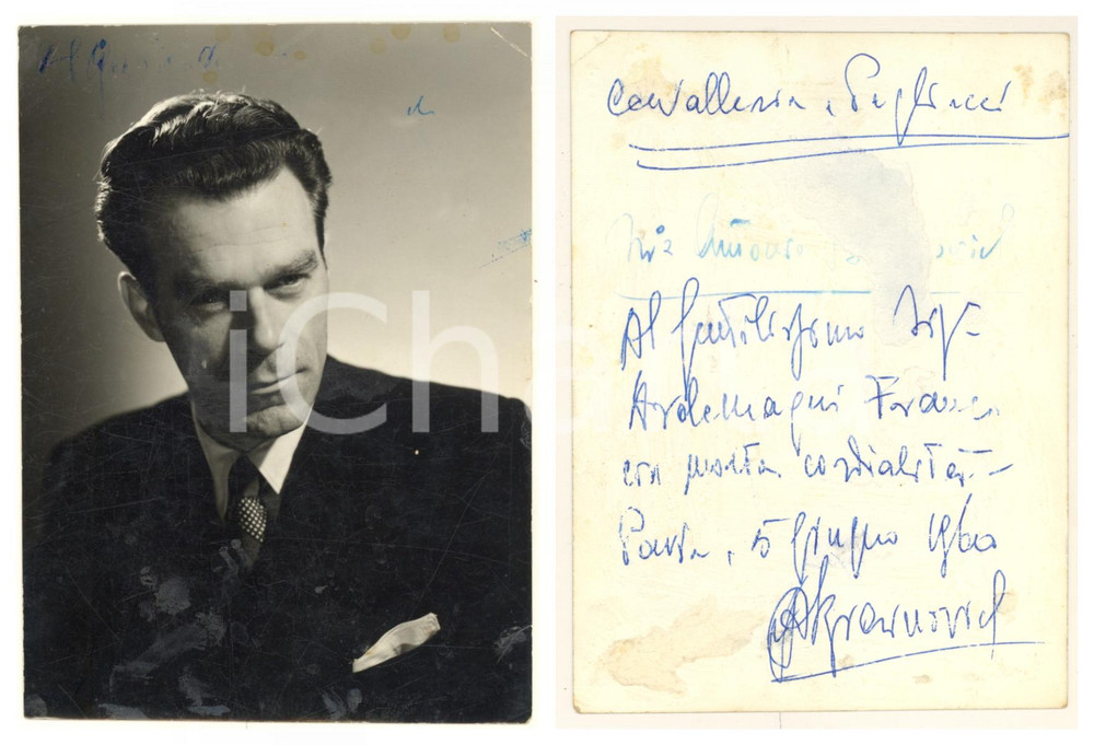 Autografo originale 1960 PAVIA Antonio BRAINOVICH direttore coro  Foto con AUTOGRAFO DANNEGGIATA 1