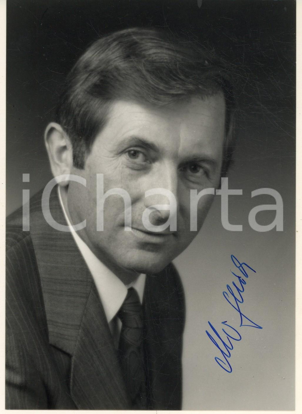 Autografo originale 1990 ca GERMANIA Alois GLUCK politico bavarese Foto con AUTOGRAFO 1