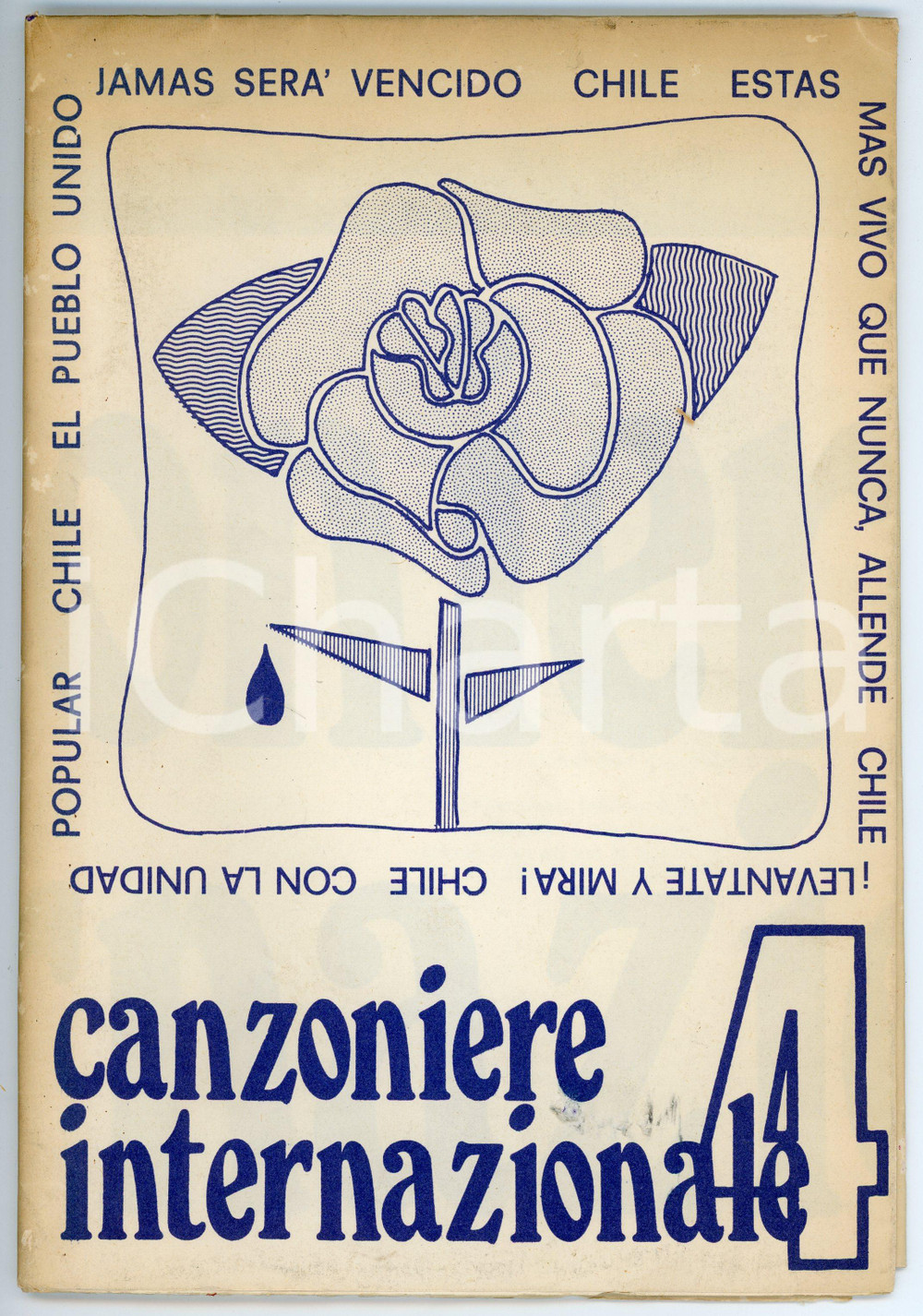 Libro, pubblicazione d epoca 1975 ca CHILE  CANZONIERE INTERNAZIONALE 4 Canzoni cilene  Pubblicazione 1