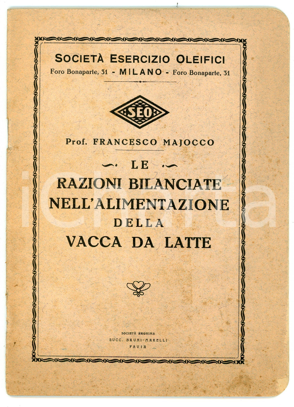 Libro, pubblicazione d epoca 1930 ca Francesco MAJOCCO Alimentazione della vacca da latte  Pubblicazione SEO 1