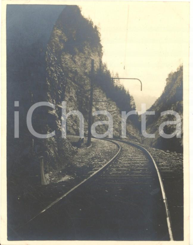 Fotografia d epoca originale 1919 SVIZZERA Rhätische Bahn  Sbocco SILBERBERG Fotografia 8x10 cm 1