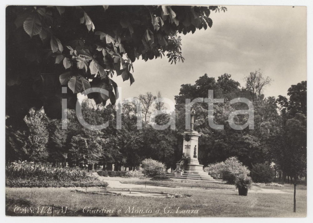 Cartolina originale da collezione 1954 CASALE MONFERRATO Giardini e Monumento a Giovanni Lanza  Cartolina 1