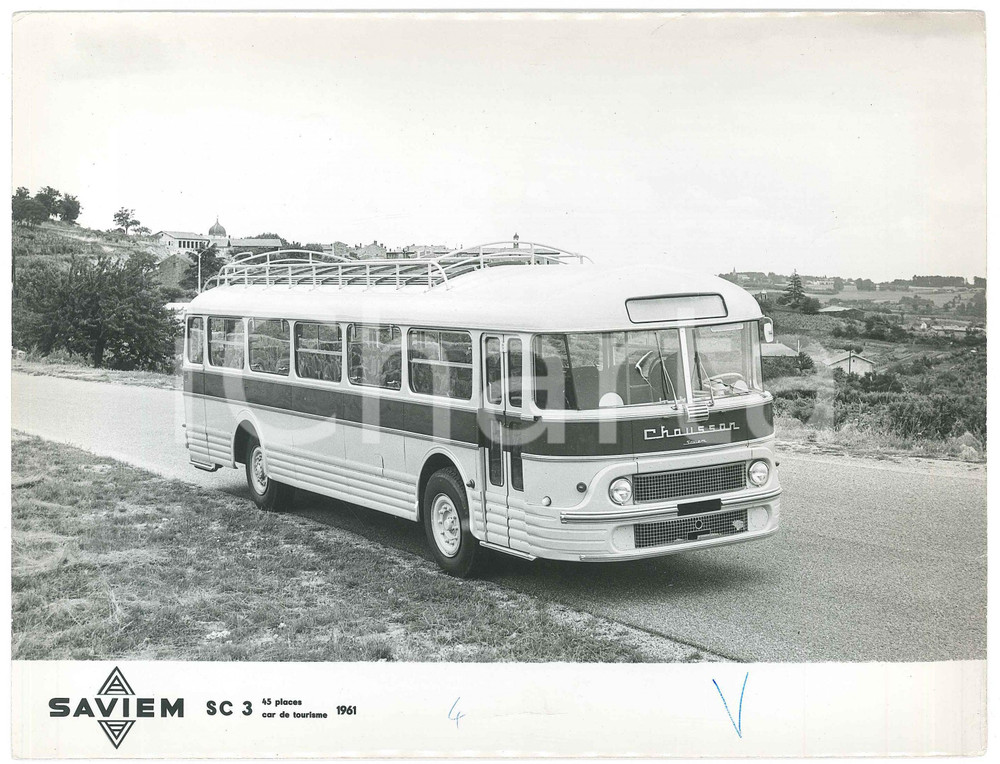 Fotografia d epoca originale 1961 FRANCE  SAVIEM SC3 Car de tourisme  Photo 23x18 cm 1