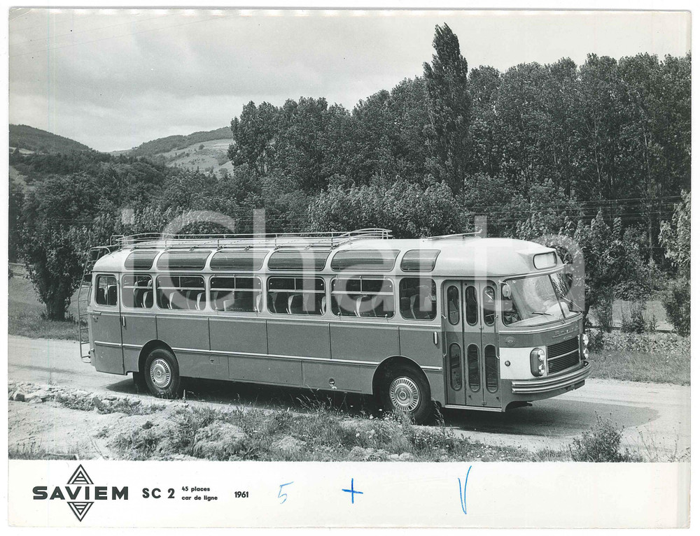 Fotografia d epoca originale 1961 FRANCE  SAVIEM SC2 Car de ligne  Photo 23x18 cm 1
