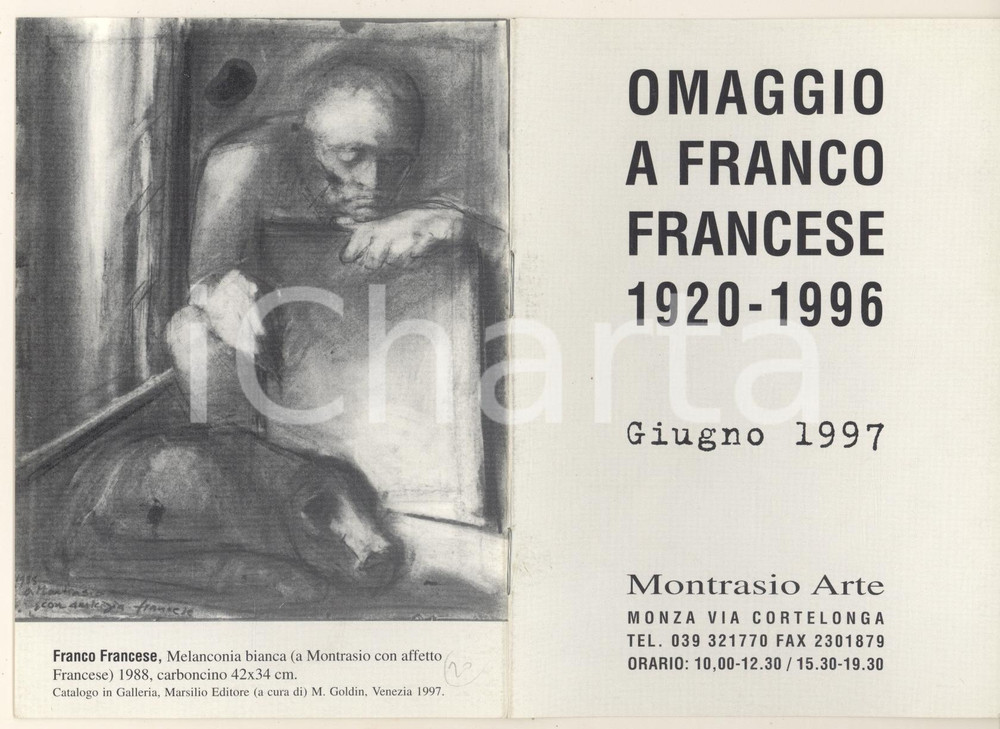 Materiale pubblicitario d’epoca 1997 MONZA  Galleria MONTRASIO ARTE  Invito mostra Franco Francese 1
