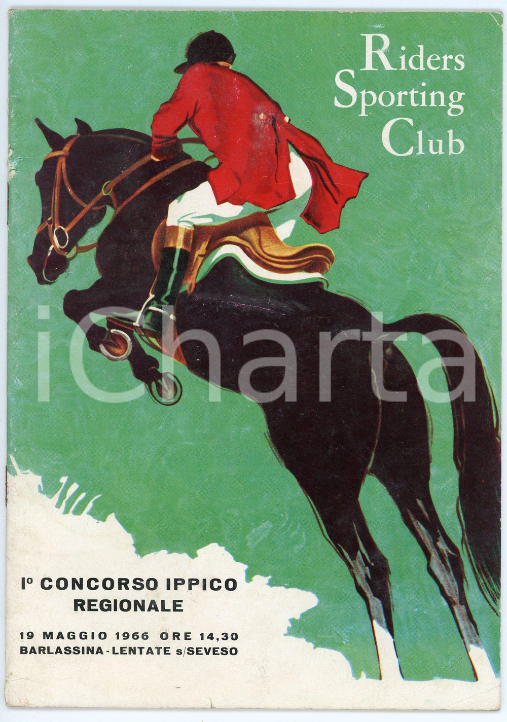 Libro, pubblicazione d epoca 1966 BARLASSINA / LENTATE SUL SEVESO Riders sporting club  I° Concorso ippico 1