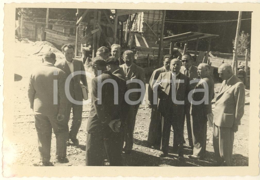 Fotografia d epoca originale 1952 VAL D AOSTA Cantiere sul torrente BUTHIER Impresa MATTIODA Foto 13x9 cm 8 1