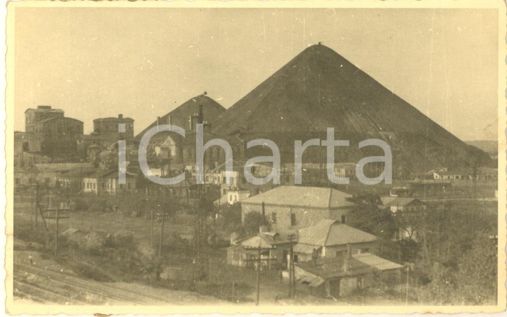 Fotografia d epoca originale 1941 WW2 GORLOWKA DONBASS Veduta con le miniere Foto 14x9 cm 1