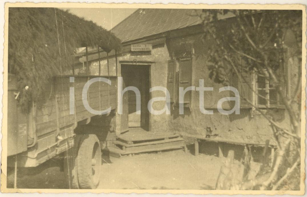 Fotografia d epoca originale 1942 WW2 Campagna di RUSSIA  ARMIR  Ufficio cassa esercito italiano Foto 14x9 1