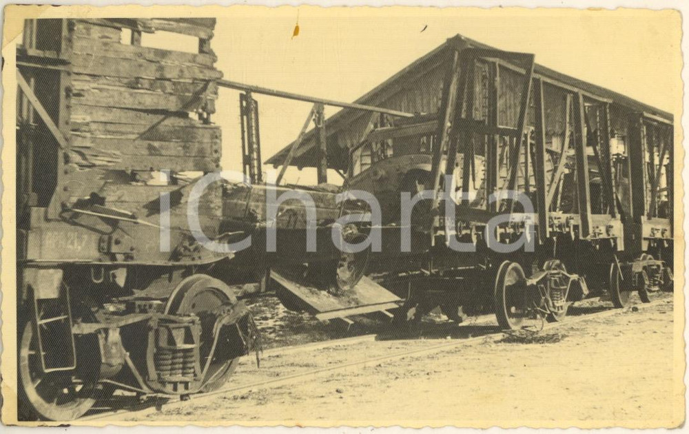 Fotografia d epoca originale 1942 WW2 Campagna di RUSSIA  Stazione ferroviaria bombardata dagli Stuka Foto 1