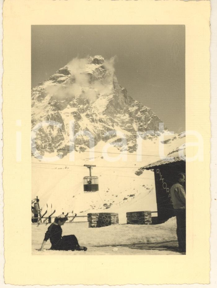 Fotografia d epoca originale Aprile 1954 CERVINIA  Plan Maison  Veduta Foto 9x12 cm ANIMATA 1