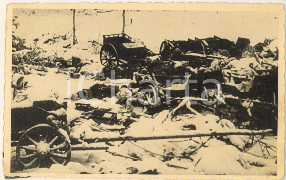 Fotografia d epoca originale 1942 WW2 Campagna di Russia  ARMIR  Campo di battaglia Foto 14x9 cm 1