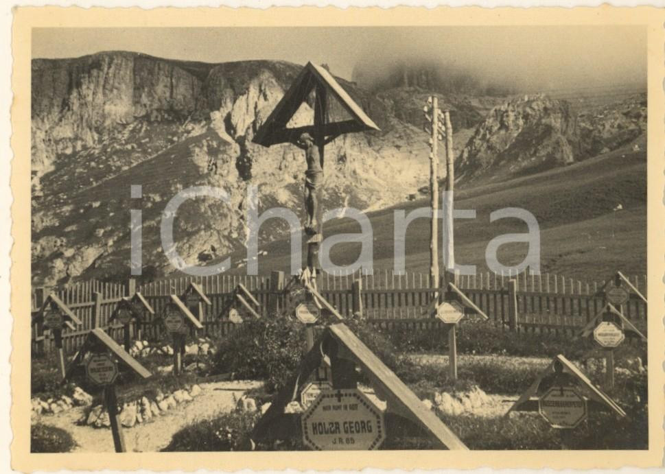 Fotografia d epoca originale 1938 WW2 Gruppo del SELLA  Passo PORDOI  Cimitero di guerra austriaco Foto 1