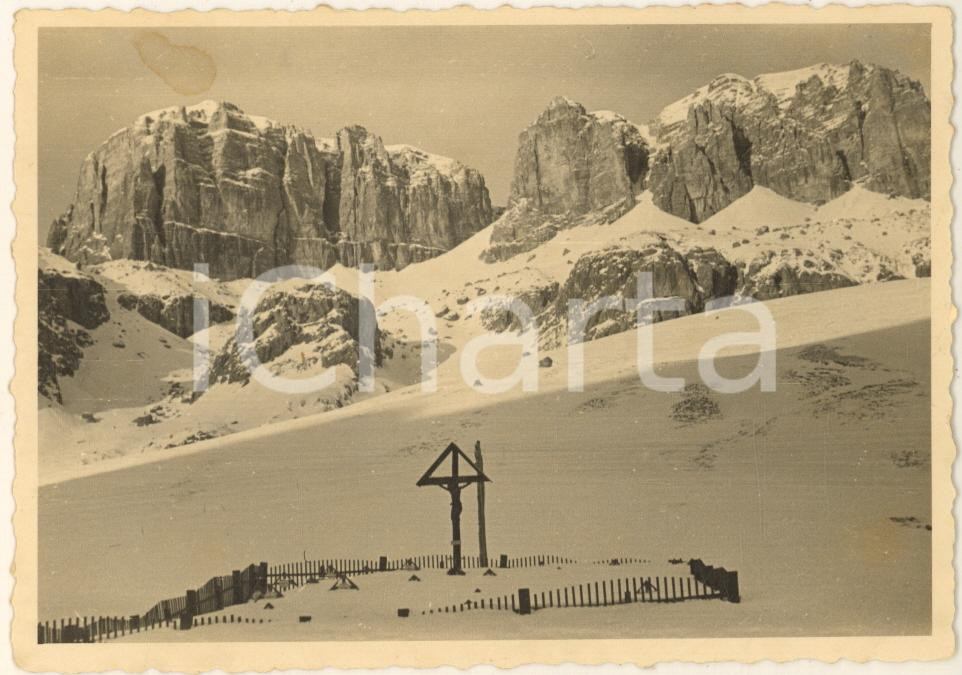 Fotografia d epoca originale 1938 WW2 Gruppo del SELLA  Passo PORDOI  Cimitero di guerra austriaco Foto 1