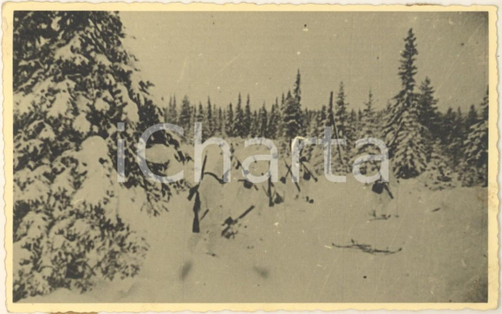 Fotografia d epoca originale 1942 WW2 Campagna di Russia  ARMIR  Soldati italiani mimetizzati Foto 14x9 1