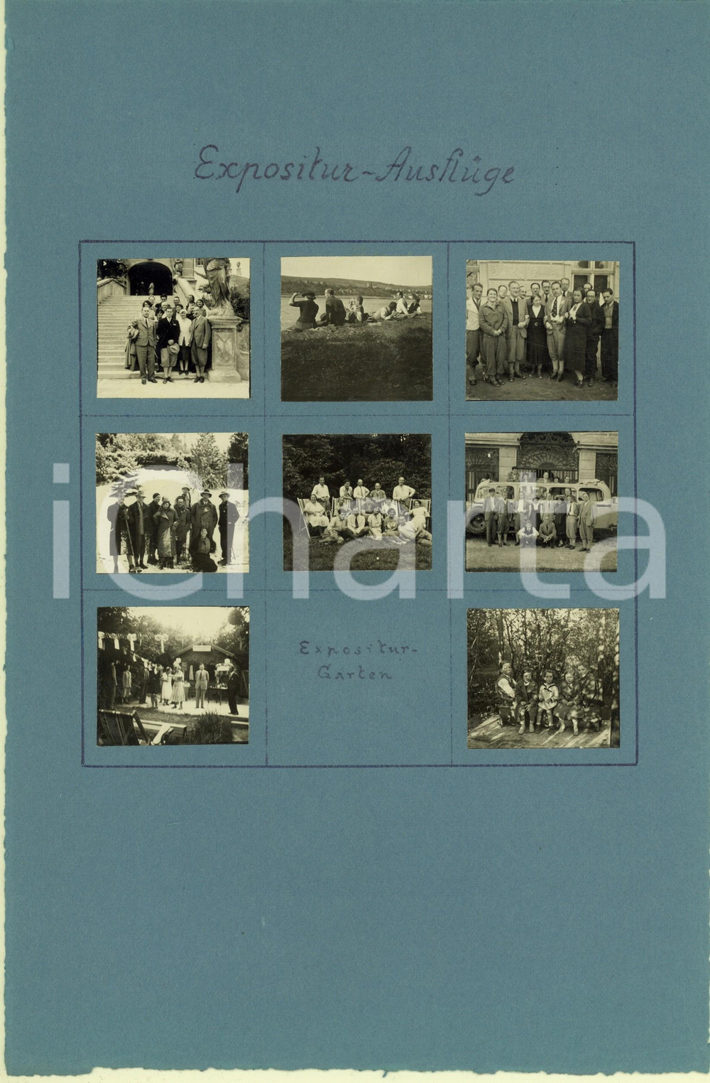 Fotografia d epoca originale 1930 ca WIEN Escursioni dipendenti filiale RAS Assicurazioni Lotto 8 foto 4x5 1